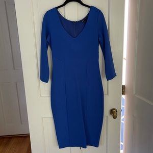Felicity & Coco Blue Full Zip Bodycon Dress Medium